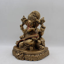 Load image into Gallery viewer, Ganesh Ganesha Ganpati Ganapati Hindu God Hindu God Ganesh fiber idolGold