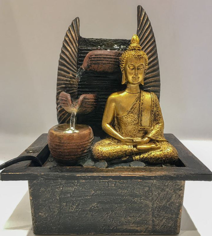 Gautam buddhaWater Fountain Grey Buddha with LED Light Indoor Water Fountain