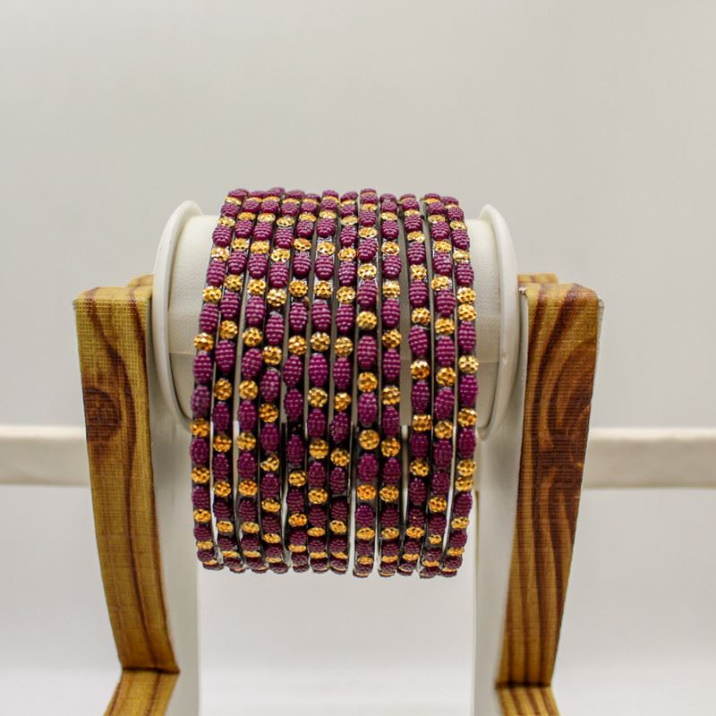 Indian Glass Bangles – Raised Dot Pattern, Set of 12