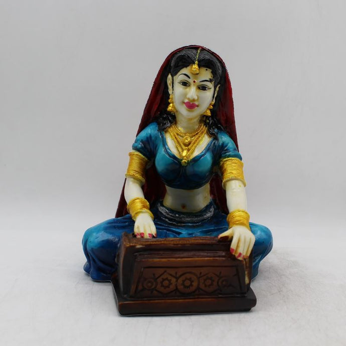 Rajasthani Girl,Rajasthani lady,Musician girl Rajasthani statue,idol Multi color