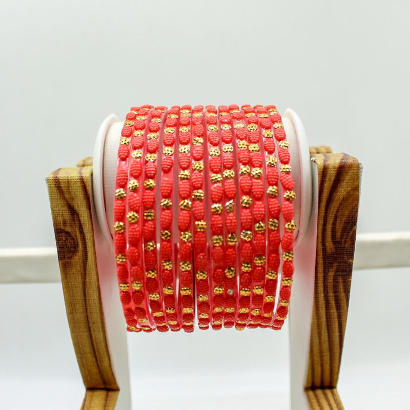Indian Glass Bangles – Raised Dot Pattern, Set of 12