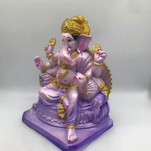 Load image into Gallery viewer, Ganesh Ganesha Ganpati Ganapati Hindu God Ganesh fiber idol Light Purple