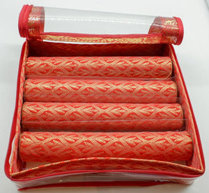 4 Roll Bangle Bracelet Cover Bag INDIAN Chudi Kangan Watch Travel Cases Storage