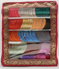 Load image into Gallery viewer, 5 Roll Bangle Bracelet Cover Bag INDIAN Chudi Kangan Watch Travel Cases Storage