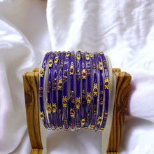 Load image into Gallery viewer, Indian Glass Bangles Set Of 12-Stone Work Women Girl Wedding Special Bangles