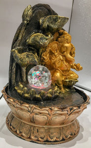 Ganesh Water Fountain Ganesha Zen Meditation Indoor Waterfall  Rolling Ball