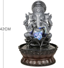 Load image into Gallery viewer, Ganesh Water Fountain Ganesha Zen Meditation Indoor Waterfall  Rolling Ball