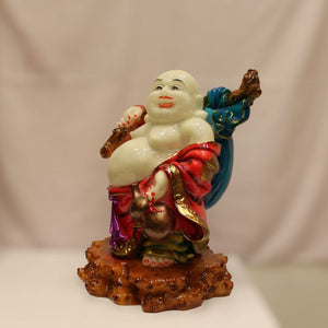 Lucky Laughing Buddha,statue,Happy sitting,luckey man,Happy man Multi color