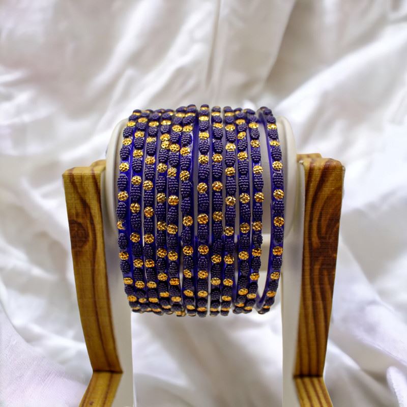 Indian Glass Bangles – Raised Dot Pattern, Set of 12