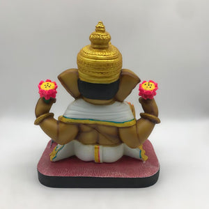 Ganesh Ganesha Ganpati Ganapati Hindu God Ganesh fiber idol Brown White
