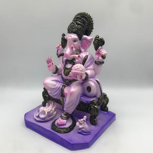 Ganesh Ganesha Ganpati Ganapati Hindu God Ganesh fiber idol Light Purple
