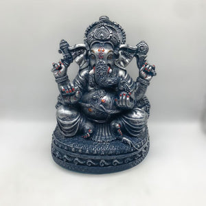 Ganesh Ganesha Ganpati Ganapati Hindu God Hindu God Ganesh fiber idol Blue Silver