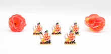 Load image into Gallery viewer, LORD GANESHA MOON ORANGE COLOR GANPATI CAR DASH BOARD SMALL STATUE HINDU METAL