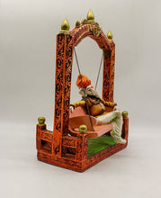 Load image into Gallery viewer, Indian Fiber Lord Ganesha jula Statue for Home &amp; office decor, temple, diwali Pooja