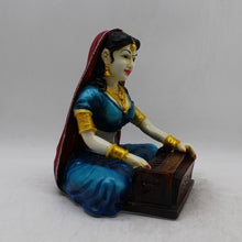 Load image into Gallery viewer, Rajasthani Girl,Rajasthani lady,Musician girl Rajasthani statue,idol Multi color