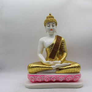 Buddha Sitting Medium,showpiece Decorative Statue Figurine God GiftWhite,Gold