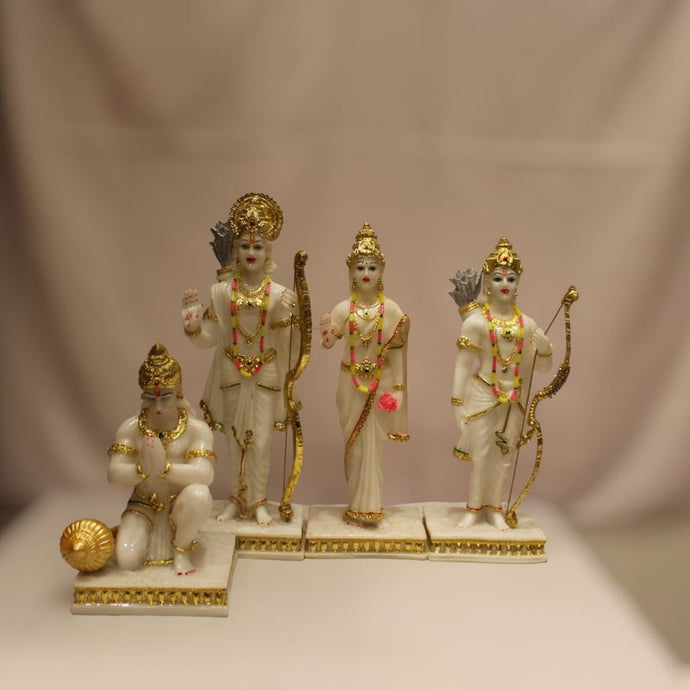 Ram Darbar, Ram Family, Ram,Sita,Laxman,Lakshman,Hanuman idol, statueWhite