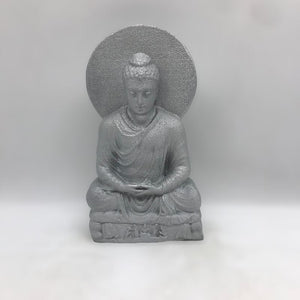Buddha buddh buddha sitting medium Showpiece Home decore Silver