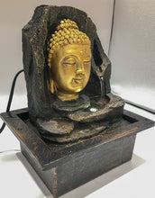 Load image into Gallery viewer, Gautam buddha Water Fountain Grey Buddha with LED Light Indoor Water Fountain