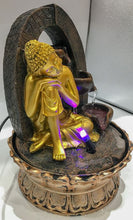 Load image into Gallery viewer, Gautam buddha Water Fountain Creative Goldon Buddha with LED Light Indoor Water Fountain