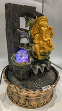 Load image into Gallery viewer, Ganesh Water Fountain Ganesha Zen Meditation Indoor Waterfall  Rolling Ball