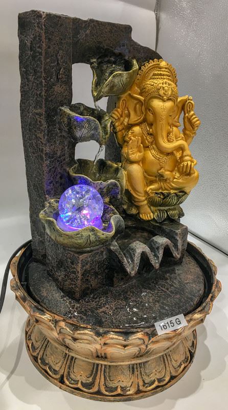 Ganesh Water Fountain Ganesha Zen Meditation Indoor Waterfall  Rolling Ball