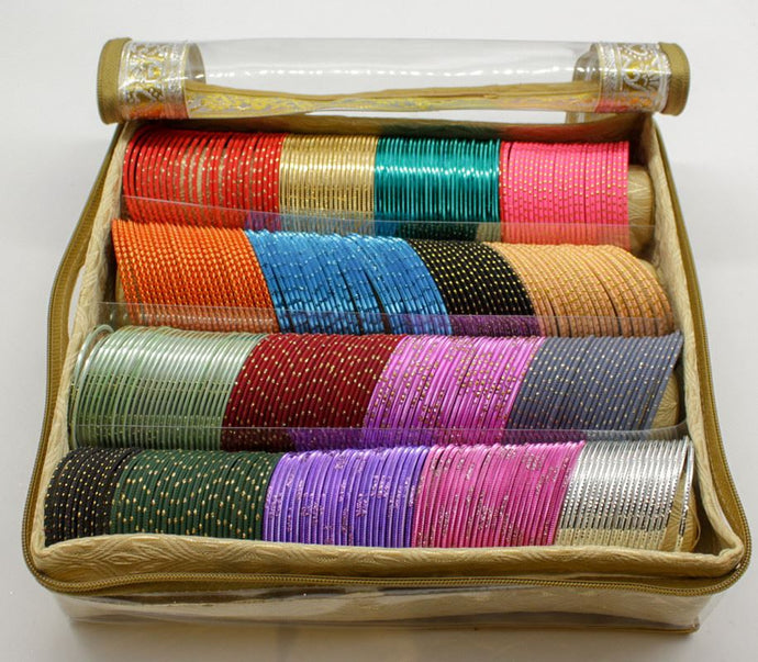 4 Roll Bangle Bracelet Cover Bag INDIAN Chudi Kangan Watch Travel Cases Storage