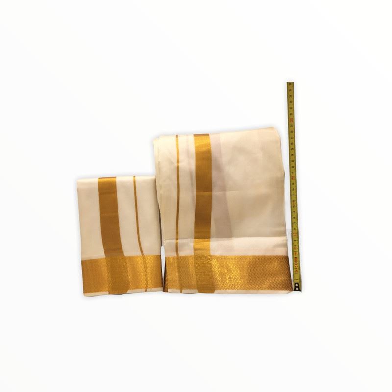 Men's Traditional Veshti / Dhoti / Vasti with Angavastram