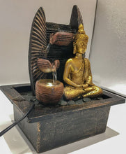 Load image into Gallery viewer, Gautam buddhaWater Fountain Grey Buddha with LED Light Indoor Water Fountain