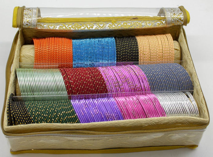 3 Roll Bangle Bracelet Cover Bag INDIAN Chudi Kangan Watch Travel Cases Storage