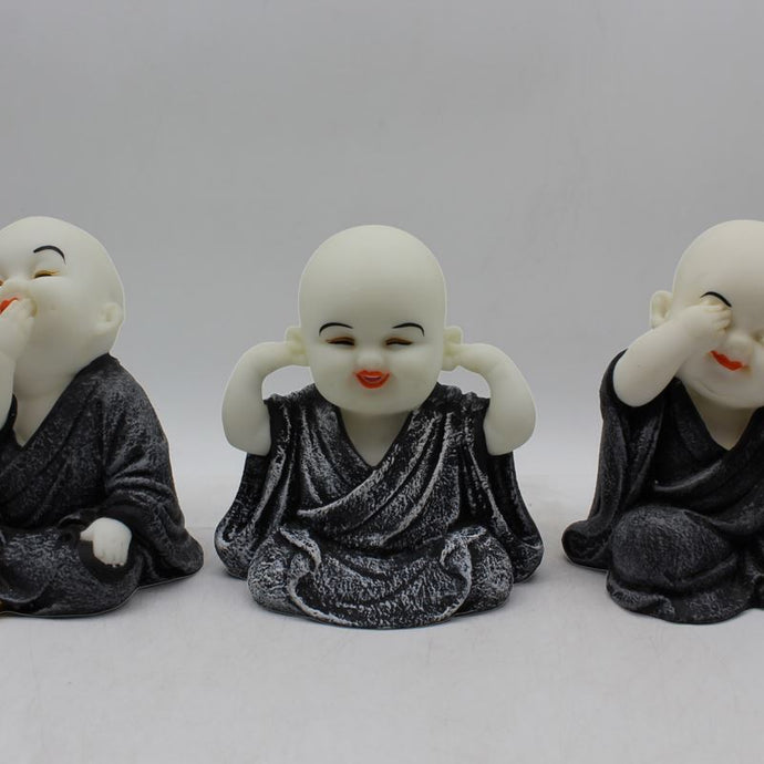 Buddha Sitting Medium,showpiece, Buddha, Baby buddha God Gift Black
