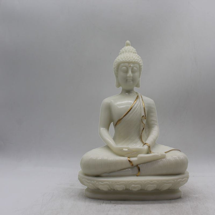 Buddha Sitting Medium,showpiece Decorative Statue Figurine God GiftWhite