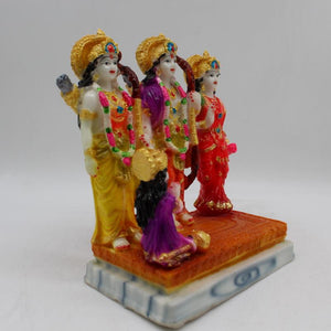 Ram Darbar Ram Sita Lakshman Hanuman Fiber Idol Multi Color
