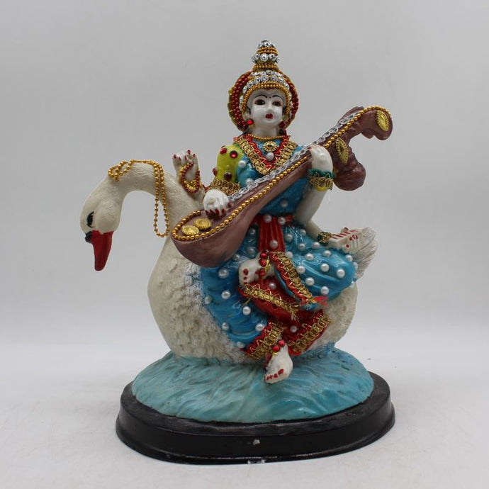 Saraswati mata God of Education Knowledge,Saraswati statue Idol Gold Colour