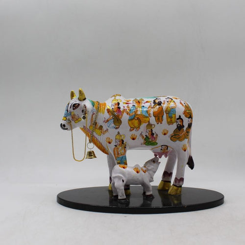 Kamdhenu Cow Gau Mata,Nandi cow Statue Kamdhenu Hindu God For Home Decor White