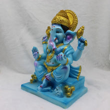 Load image into Gallery viewer, Ganesh Ganesha Ganpati Ganapati Hindu God Hindu God Ganesh fiber idol Blue