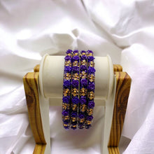 Load image into Gallery viewer, Indian Plastic Bangles Set 4-Stone&amp;Flower Work Women Girl Wedding Special Bangle