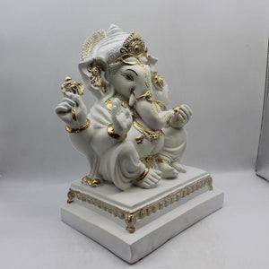 Ganesh Ganesha Ganpati Ganapati Hindu God Hindu God Ganesh fiber idolWhite