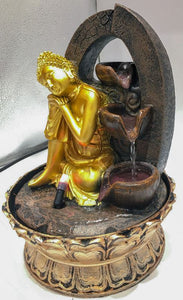 Gautam buddha Water Fountain Creative Goldon Buddha with LED Light Indoor Water Fountain