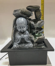 Load image into Gallery viewer, BuddhaWater Fountain  Grey Buddha with LED Light Indoor Water Fountain