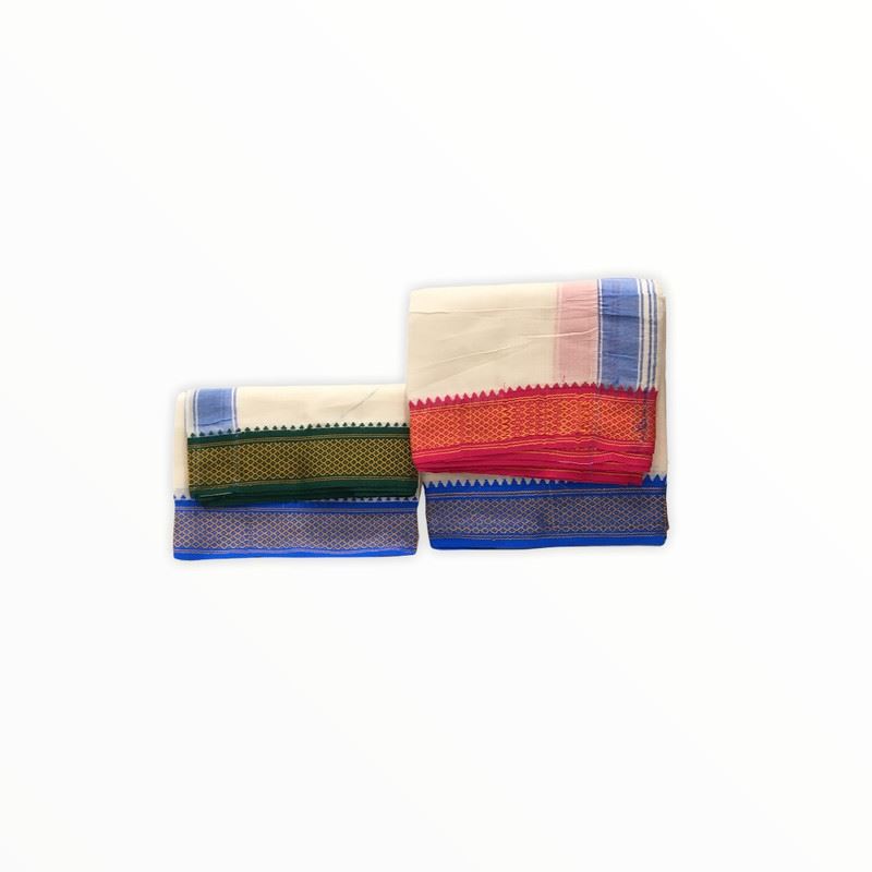 Men's Traditional Veshti / Dhoti / Vasti with Angavastram