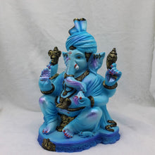 Load image into Gallery viewer, Ganesh Ganesha Ganpati Ganapati Hindu God Hindu God Ganesh fiber idol Blue