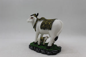 Kamdhenu Cow Gau Mata,Nandi cow Statue Kamdhenu Hindu God For Home Decor White