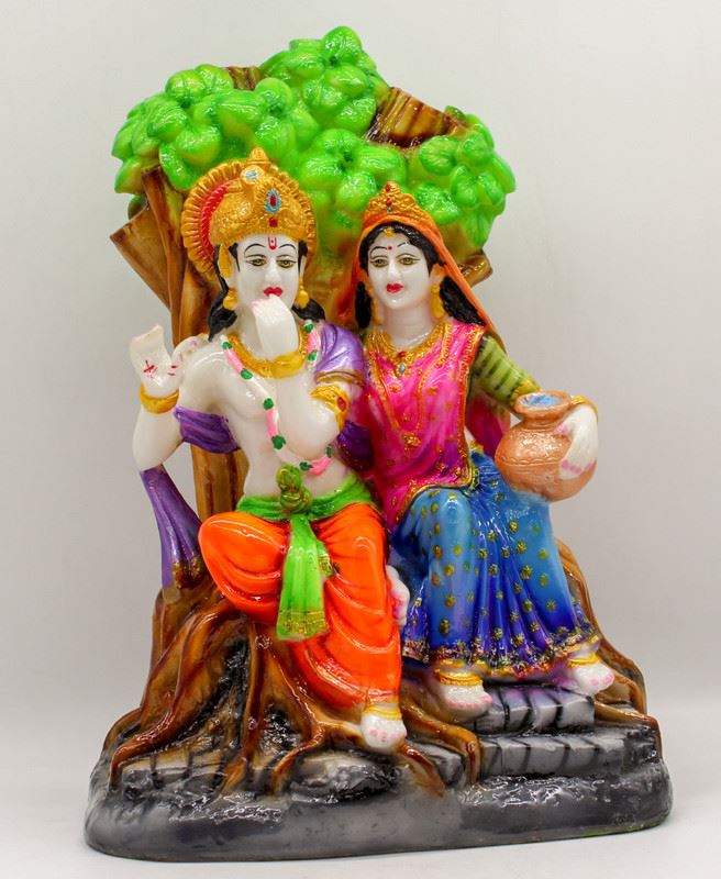LORD  KRISHNA MULTI COLOR SMALL STATUE HINDU IDOL