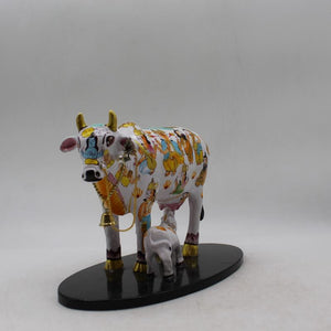 Kamdhenu Cow Gau Mata,Nandi cow Statue Kamdhenu Hindu God For Home Decor White