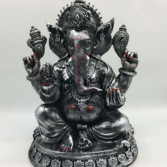 Ganesh Ganesha Ganpati Ganapati Hindu God Hindu God Ganesh fiber idol Silver