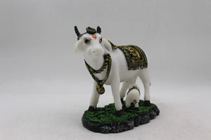 Kamdhenu Cow Gau Mata,Nandi cow Statue Kamdhenu Hindu God For Home Decor White