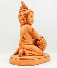 Load image into Gallery viewer, Lord Krishna Hindu God Statue Idol, Sitting statue of lord Krishna, KRISHNA GOPALA HERE ANTIQUE MINI STATUE HINDU POOJA TEMPLE