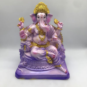 Ganesh Ganesha Ganpati Ganapati Hindu God Ganesh fiber idol Light Purple