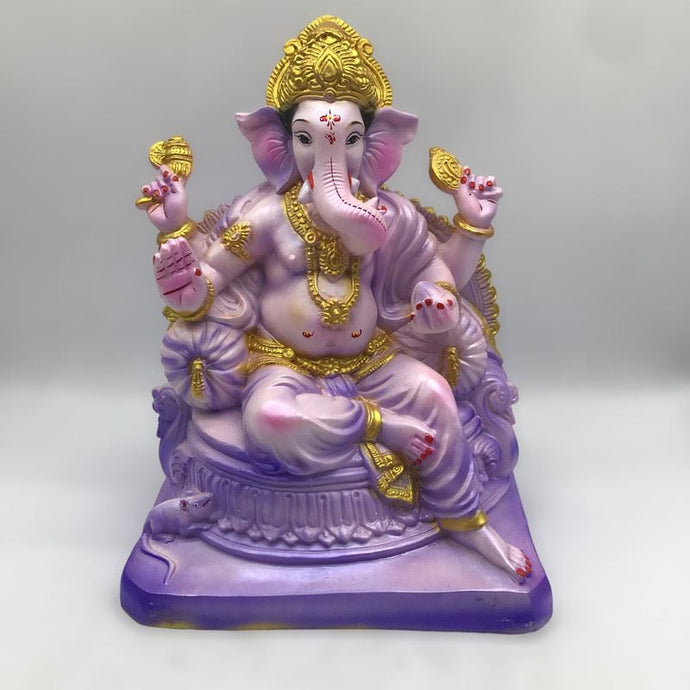 Ganesh Ganesha Ganpati Ganapati Hindu God Ganesh fiber idol Light Purple